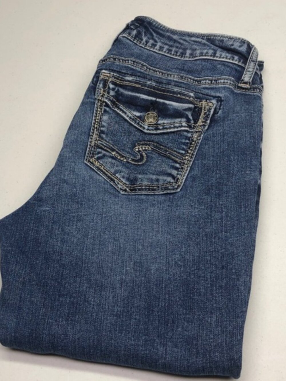 LIKE NEW SILVER ELYSE SLIM BOOT JEANS 28x33 ⭐️